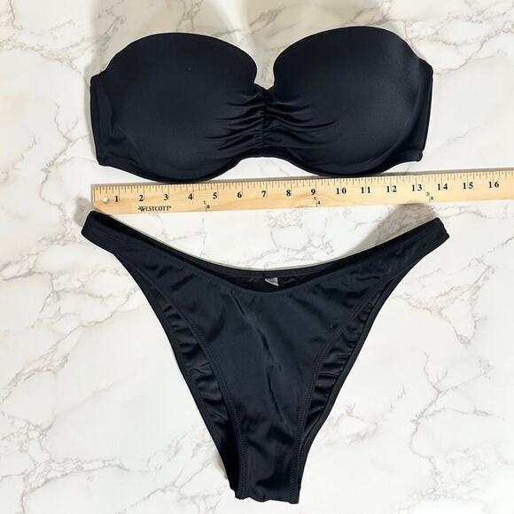 VICTORIA'S SECRET SWIM Bandeau Bikini Top 36D and Skimpy Bottoms M $120 - Picture 10 of 13